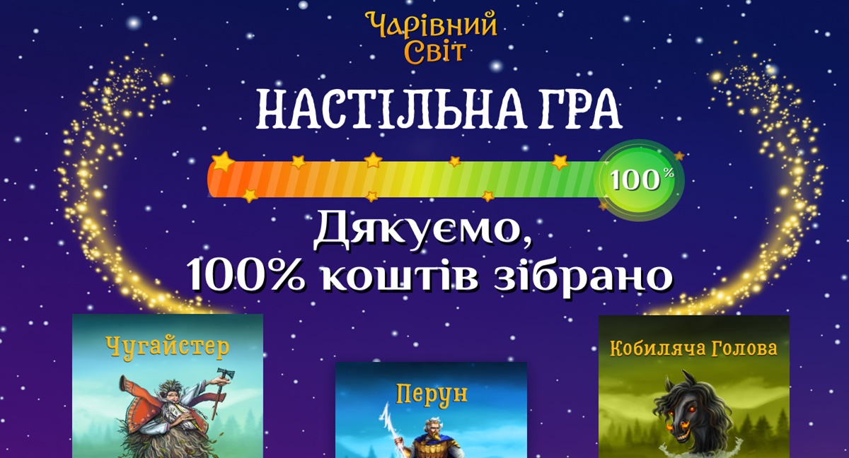 Команда Чарівного світу провела успішну краудфандингову кампанію настільної гри!
